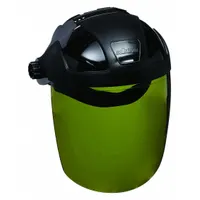SELLSTROM Face Shield: Green, Uncoated, Reusable, 12 1/8 in Visor Wd, 9 in Visor Ht, Polycarbonate (MPN S32030)