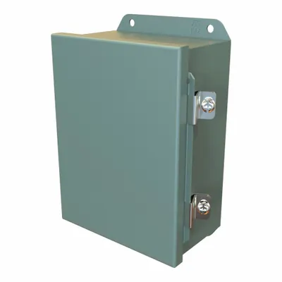 HAMMOND Electrical Enclosure: Steel, 8 in x 6 in x 4 in, NEMA 12/13/3R/4, Solid Cover - Steel Washdown Enclosures