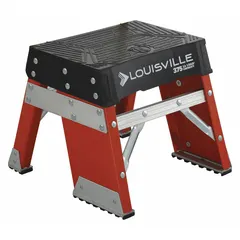 This rigid step stool from LOUISVILLE LADDER is constructed of fiberglass with an orange finish. It has a 13.3-inch overall height and a load capacity of 375 lb. Suitable for low-level access tasks in industrial settings such as maintenance, warehousing, and assembly.