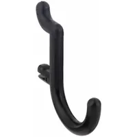 FUNCTIONAIRE J-Hook: 1/4 in Peg Hole, For 1 in Pegboard Hole Spacing, Snap-On, Surface, Black, 25 PK (MPN 25-FH1-4)