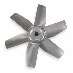 This DAYTON tubeaxial fan blade has a 30-inch diameter and a 1 3/16-inch hub bore. It features six blades and is designed for use with Fan No. 3C412. Commonly used in industrial ventilation and air-moving systems to maintain airflow in manufacturing plants, warehouses, and HVAC applications.
