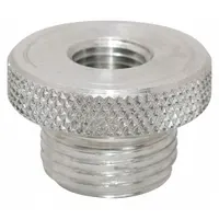 Aluminum bowl plug for fuel filter assemblies. Seals the bottom of compatible filter bowls to prevent leaks. Fits 100-500 Series DAHL fuel filters. Length 13/16 in, outside diameter 1 9/32 in