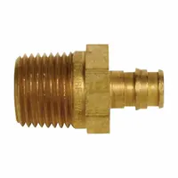 UPONOR Barbed Fitting Adapter: 1 in ID x 1 in Pipe Size, Barbed x NPT, Brass, Expansion (MPN LF4521010)