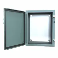 HAMMOND Electrical Enclosure: Steel, 20 in x 16 in x 8 in, NEMA 12/13, w/Panel, Solid Cover, Hinged (MPN 1418C8)