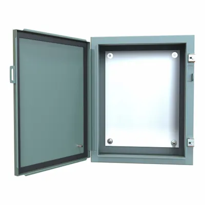 HAMMOND Electrical Enclosure: Steel, 20 in x 16 in x 8 in, NEMA 12/13, w/Panel - Steel Dust-Tight Enclosures