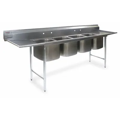 EAGLE GROUP Kitchen Sink: 4 Bowls, 44 in Overall Ht, 107 3/4 in Overall Lg - Four-Bowl Freestanding Kitchen & Bar Sinks without Faucets