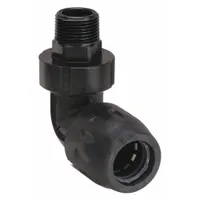 TRANSAIR Push-Fit Elbow Fitting: 1 in OD x 1 in Pipe Size, Push-to-Connect x MNPT, Polyamide, Black (MPN 6609 25 35GR)
