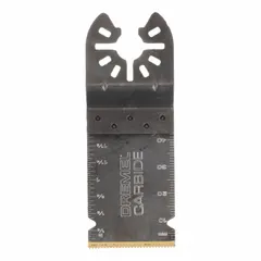This DREMEL oscillating tool blade is an open-back universal OIS mounted blade with a 1 1/2 in overall length. It features carbide construction for flush cutting applications, suitable for use on ceramic materials in renovation and maintenance tasks.