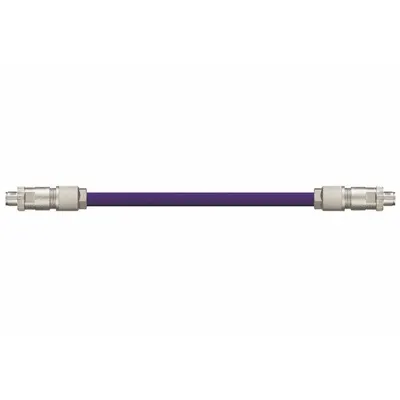 READYCABLE Ethernet Cable: Cat5e, M12 Male Straight x M12 Male Straight, 5 ft Lg, PUR - M12 Connector to M12 Connector Cordsets