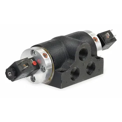 ARO Solenoid Air Control Valve: K, Four-Way / Three-Position, 120V AC, 3/8 in Female NPT - ARO K Series Solenoid-Operated Inline Air Control Valves
