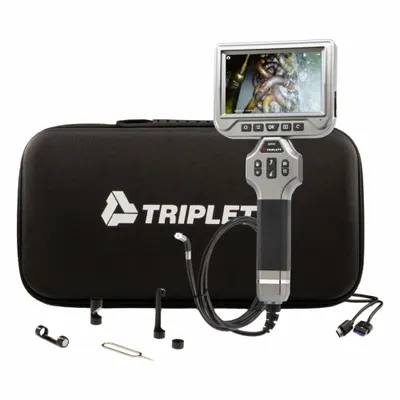 TRIPLETT Borescope: 1920 x 1080, 1 1/2 m Shaft Lg, 6 mm Shaft Dia, 6 mm Camera Dia - Borescopes with Articulating Probes