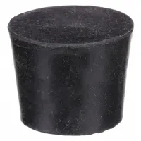 Stopper: Natural Rubber, 9 Stopper Size, 37 mm Bottom Dia, 45 mm Top Dia, 25 mm Overall Ht, Black (MPN RST9-S)