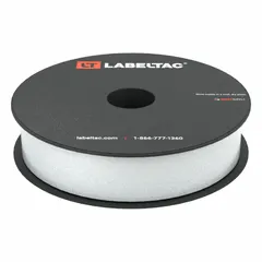 Continuous label roll for thermal transfer printing, compatible with LabelTac Pro X printers. Made of white gloss vinyl for indoor and outdoor use. Suitable for creating durable labels and signs in industrial facilities, warehouses, and outdoor environments.