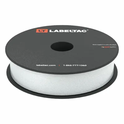 CREATIVE SAFETY SUPPLY LabelTac Pro Model Reflective Supply: 1 in x 75 ft, Vinyl, White (Gloss) - LabelTac Thermal Transfer Continuous Label Rolls