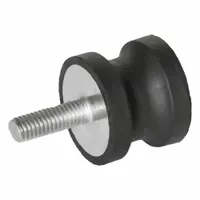 This male x female vibration-isolating mount features a natural rubber isolator body with an hourglass design. It reduces transmitted vibration from rotating or reciprocating equipment such as pumps, compressors, and motors