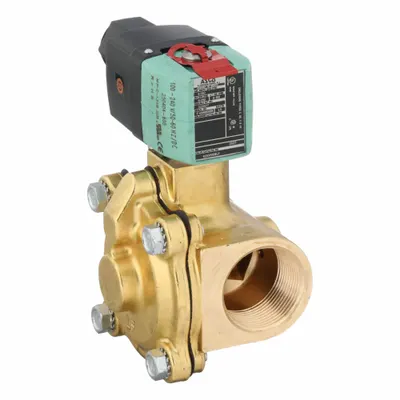 REDHAT Solenoid Valve: 2-Way, Normally Closed, 1 1/4 in Pipe Size, 100 to 240V AC/DC - 2-Way/2-Position, Normally Closed Solenoid Valves