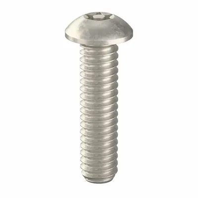 TAMPER-PRUF SCREW Tamper Resistant Screw: 1/4"-20 Thread Size, 1 in Lg, Stainless Steel, Plain - Button Head Tamper-Resistant Machine Screws