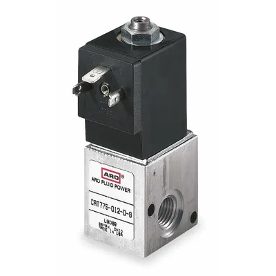 ARO Solenoid Air Control Valve: CAT, Three-Way / Two-Position, 24V DC - ARO CAT Series Solenoid-Operated Inline Air Control Valves