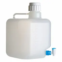 Rectangular Carboy with Spigot, 5.28 gal, Polypropylene, Colorless, BNP20A
