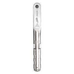 Ratcheting micrometer torque wrench with 1/4 in square drive, torque range 6 N-m to 30 N-m. Tether capable for elevated work. Suitable for precise tightening of fasteners in assembly and maintenance tasks.