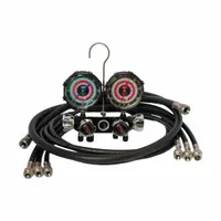 BLACKMAX Refrigerant Manifold Set: 4 Valves, 3 Hoses, Series Blackmax, 3 1/8 in Gauge (MPN MV4A4P5Z)