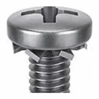 SEMS Screw: External Tooth, M3x0.50 Thread Size, 4 mm Lg, Stainless Steel, Passivated, Pan, 25 PK (MPN 1-MPE-3-4)