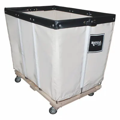 ROYAL BASKET TRUCKS Basket Truck: 7.1 cu ft, 600 lb, 30 in L x 20 in W x 20 1/2 in H, White - Basket Trucks with Permanent Abrasion-Resistant Canvas Liner