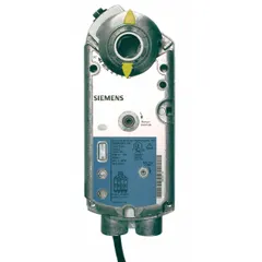 On/Off spring return actuator for HVAC dampers in building automation systems. Provides 62 in-lb torque, 90° stroke with CW/CCW rotation, and self-centering shaft coupling. Includes auxiliary switch and 0 to 10V DC output signal. Plenum rated, hardwired, 24V AC/DC input, 3.5W power.
