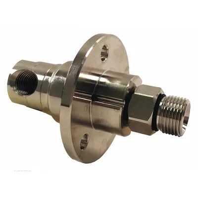 MOSMATIC Rotary Union: Elbow, Nickel-Plated C38500 Brass, 1 Passages, 3/8 in Rotating Shaft - Brass Rotating Joints & Unions