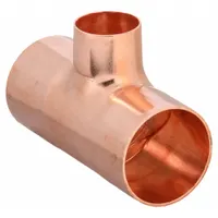 NIBCO Sweat Fitting Tee: 2 in CTS x 2 in CTS x 1 1/4 in CTS, Cup x Cup x Cup, Wrot Copper (MPN 9102850)