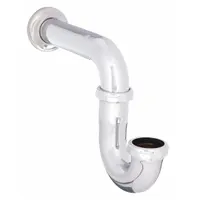 APPROVED VENDOR Trap: Brass, Chrome-Plated, Silver, 1 1/2 in_1 1/4 in Nominal Pipe Size, Slip, Slip