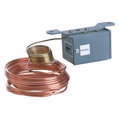 Siemens Line Volt Mechanical Tstat: 35° to 45°F, Steel, Fixed, 12°F - Freeze Protection Indoor Single-Stage Controls