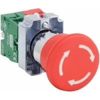 DAYTON Emergency Stop Push Button: Non-Illuminated, Mushroom Head Profile, Non-Metallic, 22 mm