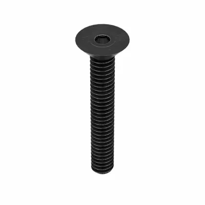 KERR LAKESIDE Socket Flat Head Screw: 1/4"-20 Thread Size, 1 1/2 in Lg, Flat, Black Oxide - Flat Head Socket Cap Screws