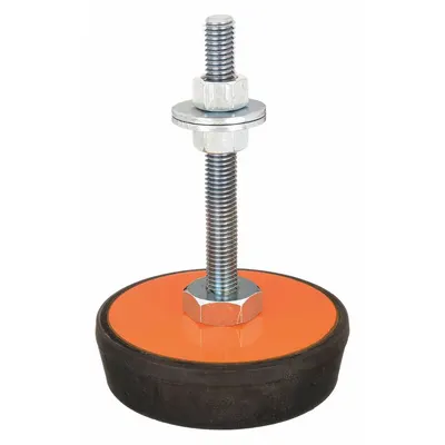 MASON Male-End Leveling Mount: Fixed Stud, 5/8"-11 Thread Size, 5 in - Vibration-Damping Male Leveling Mounts