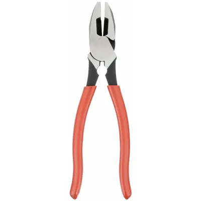 KLEIN TOOLS Linemans Plier: Flat, 9 3/8 in Overall Lg, 1 5/8 in Jaw Lg, 1 1/4 in Jaw Wd - Multipurpose Lineman's Pliers