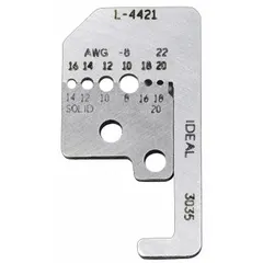 Zinc replacement blade for compatible IDEAL wire strippers. Restores cutting performance by replacing worn or damaged blades. Suitable for electrical and maintenance tasks requiring clean wire stripping.