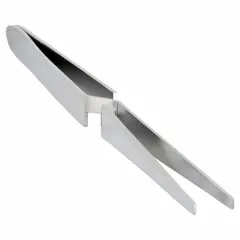 Stainless steel reverse-action tweezers with a smooth finish. The round, straight tip is 3.5 mm thick. Reverse-action design opens when squeezed and closes when released, reducing hand fatigue. Suitable for precision handling of small components in electronics assembly, laboratory work, and industrial manufacturing.