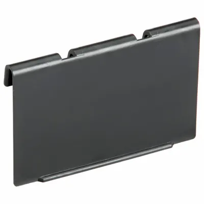 QUANTUM STORAGE SYSTEMS Label Holder: 4 in x 2 1/4 in, Black, Adhered, 24 Label Holders - Snap-On Label Holders