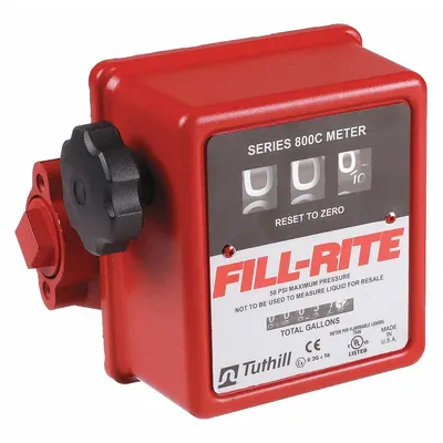 FILL-RITE Mechanical Flowmeter: Mechanical Fuel Transfer Meter, Aluminum, 1 in FNPT - Nutating Disc Totalizers for Fuels
