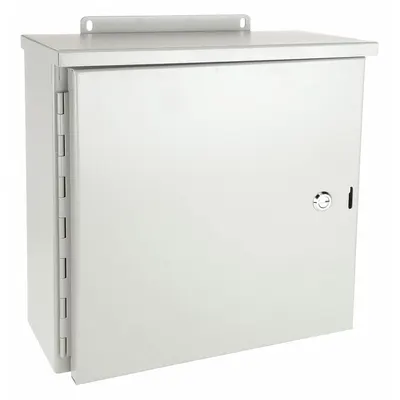 WIEGMANN Enclosure: Steel, 16 in x 16 in x 6 in, 3R, Solid Cover, Hinged - Steel Enclosures with Hinged Covers