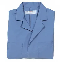 RED KAP Collared Lab Coat: L, Blue, Polyester/Cotton, 4 Pockets (MPN KT30PB RG 46)