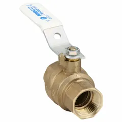 Bronze straight ball valve with full port design for minimal flow restriction. Features female NPT threaded ends and a lever handle for manual on/off or diverting service. Suitable for water, oil, and gas applications in plumbing, HVAC, and process piping systems.