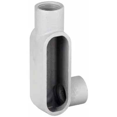 HUBBELL KILLARK Conduit Outlet Body: Iron, 2 in Trade Size, LR Body, 48 cu in Body Capacity - LR - 90° Elbow Type