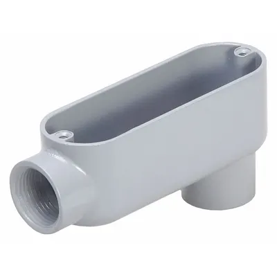RACO Conduit Outlet Body: Aluminum, Powder Coated, 1 1/2 in Trade Size, LB Body - LB - 90° Elbow Type
