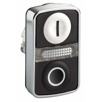 SCHNEIDER Multihead Operator: Illuminated, 3 Button, Flush Profile - Illuminated Multihead Push-Button Operators