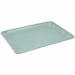 This fiberglass lid is designed for extreme-temperature stacking and nesting totes. It measures 25 1/4 in x 18 in and is finished in gray. The lid protects contents in industrial environments requiring heat resistance, such as foundries, heat-treating facilities, or chemical processing plants.