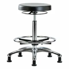 Polyurethane Lab Stool, ISO 4 Cleanroom, Adjustable Height 23 1/2" to 33 1/4", Aluminum Base