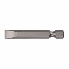 Standard-duty slotted head impact bit made from S2 steel with a hex shank. Industry size SL10-12, suitable for both imperial and metric fasteners. Pack of 10 for driving slotted-head screws in assembly and repair applications.
