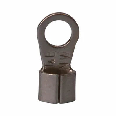 TEMPCO Compression Lug: Bare, #10 Stud Size, 16 AWG to 14 AWG Wire Sizes - Non-Insulated Ring Terminals